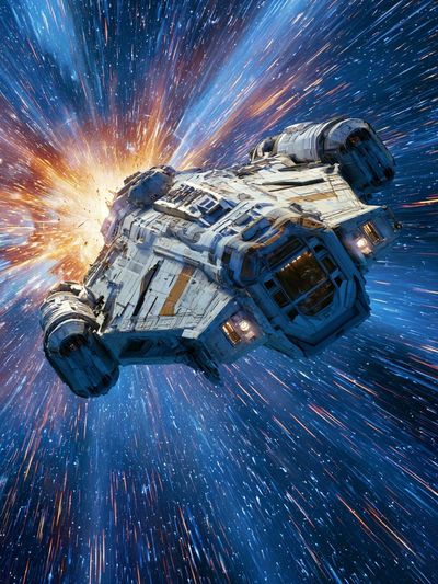 Spaceship Warp Speed Poster. poster
