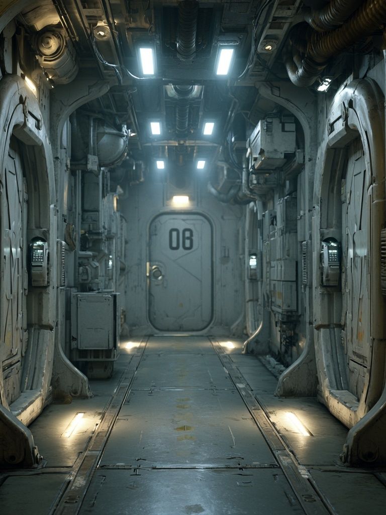 Sci-Fi Space Corridor Poster. poster — space art