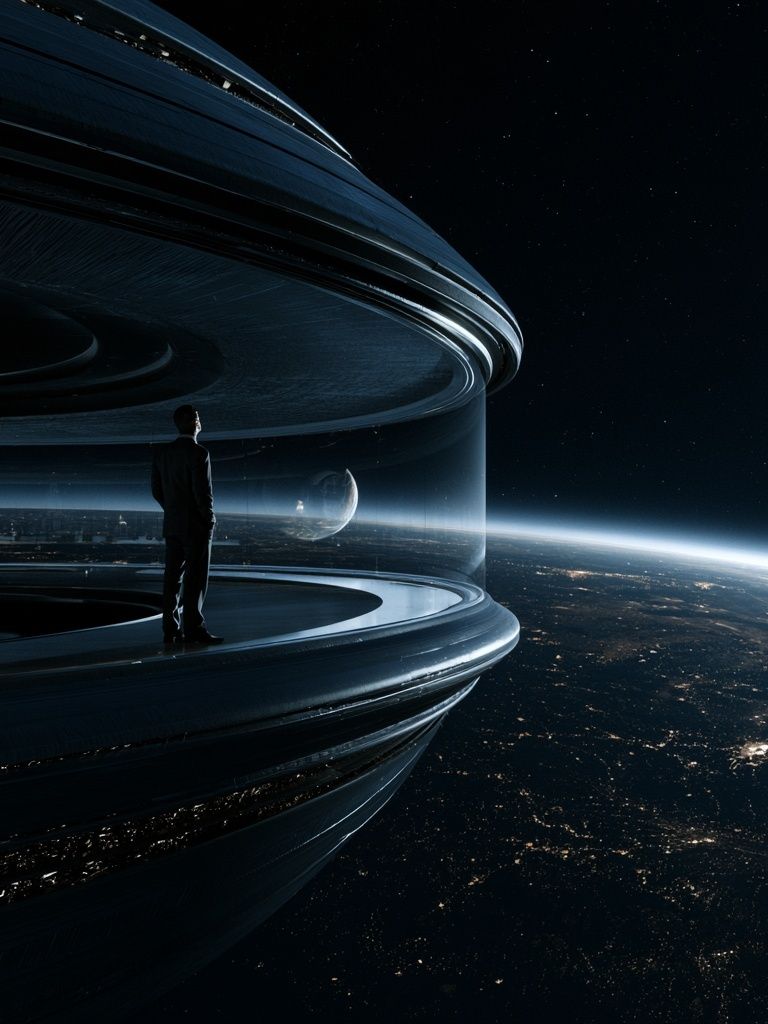 Orbital Space Station Sci-Fi Poster. poster — space art