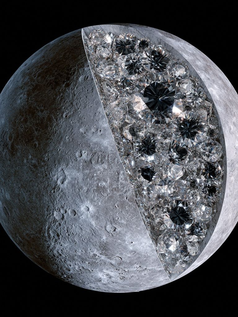 Crystal Moon Space Print. poster — space art