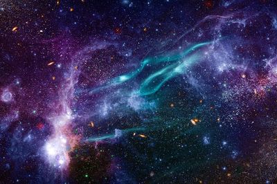 Galaxy in space textured background.