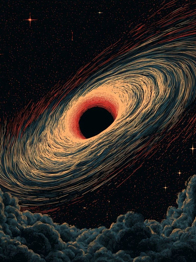 Black Hole Cosmic Illustration Poster. poster — space art