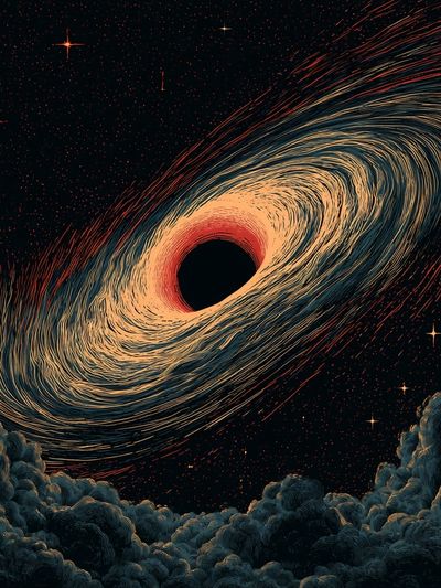 Black Hole Cosmic Illustration Poster. poster