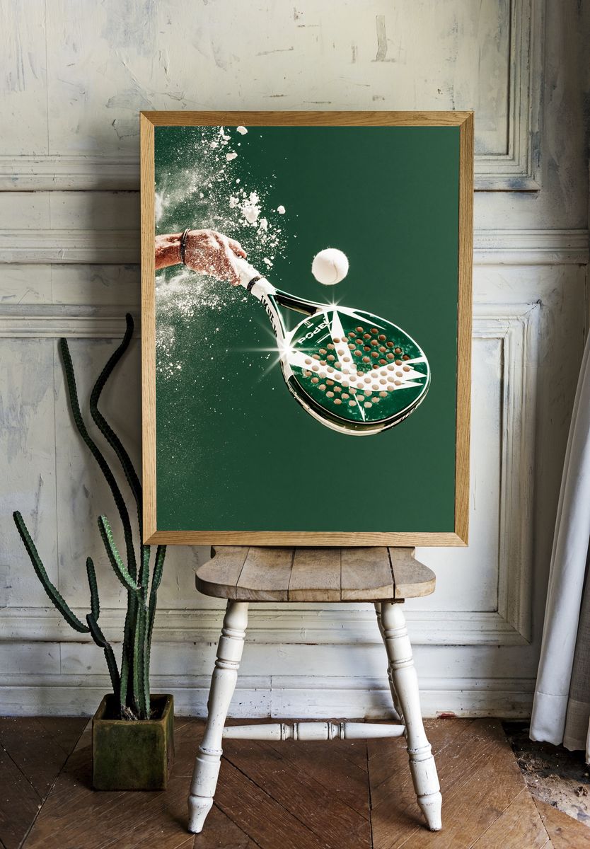 Padel Smash Action Photography Poster. — room view 1