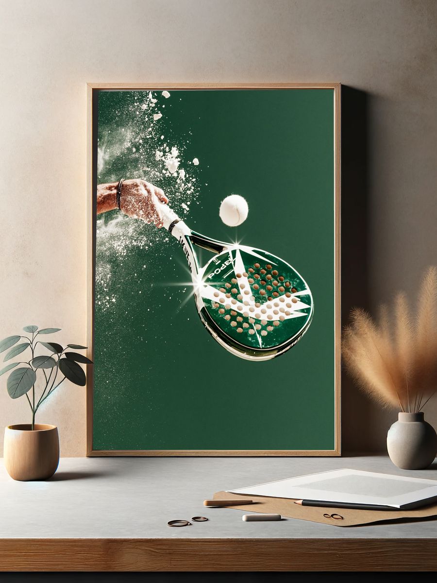 Padel Smash Action Photography Poster. — room view 2