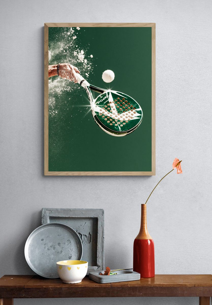 Padel Smash Action Photography Poster. — room view 3