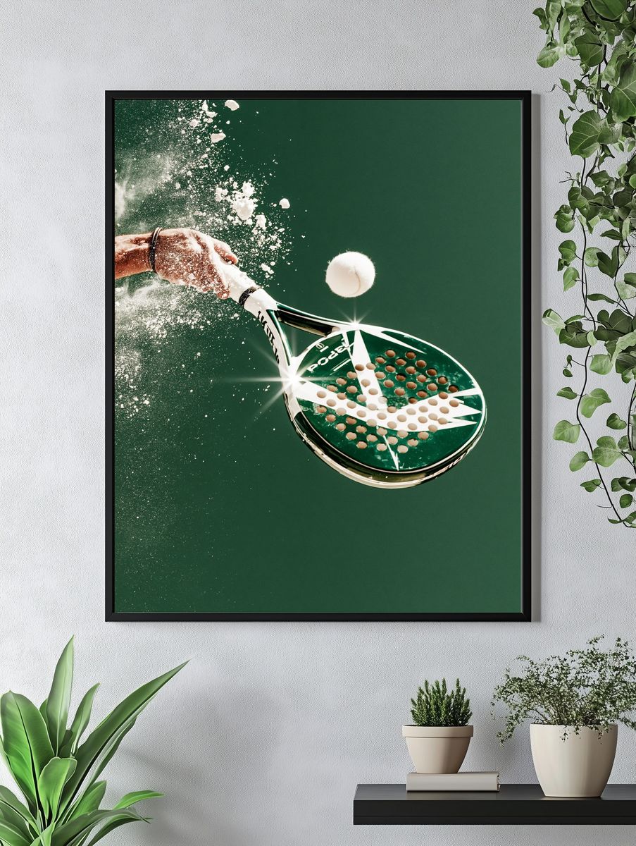 Padel Smash Action Photography Poster. — room view 4