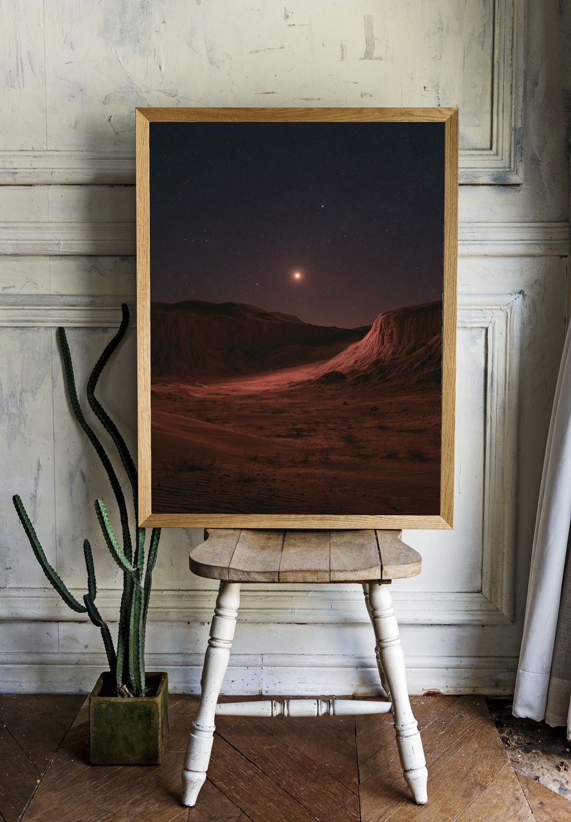 Martian Desert Nightscape Poster. — room view 1
