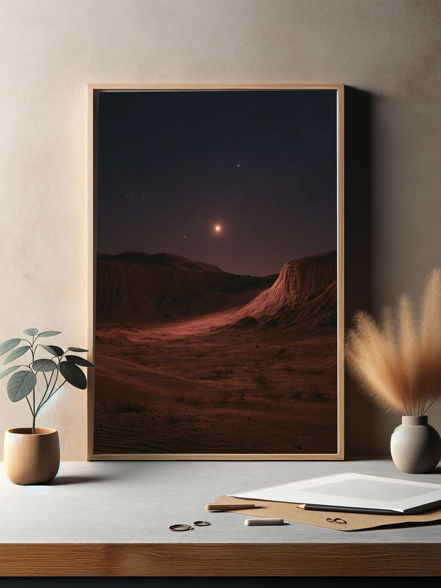 Martian Desert Nightscape Poster. — room view 2