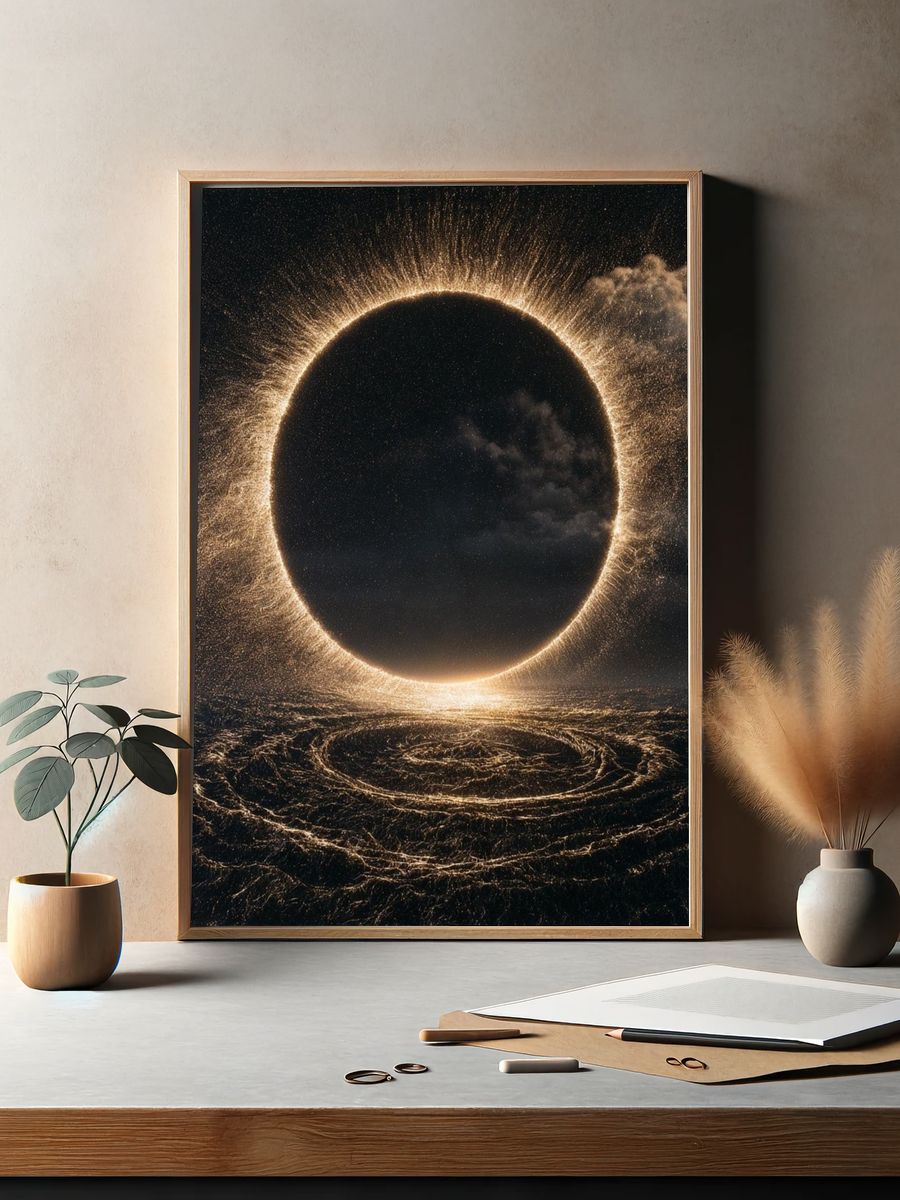 Solar Eclipse Cosmic Print. — room view 2