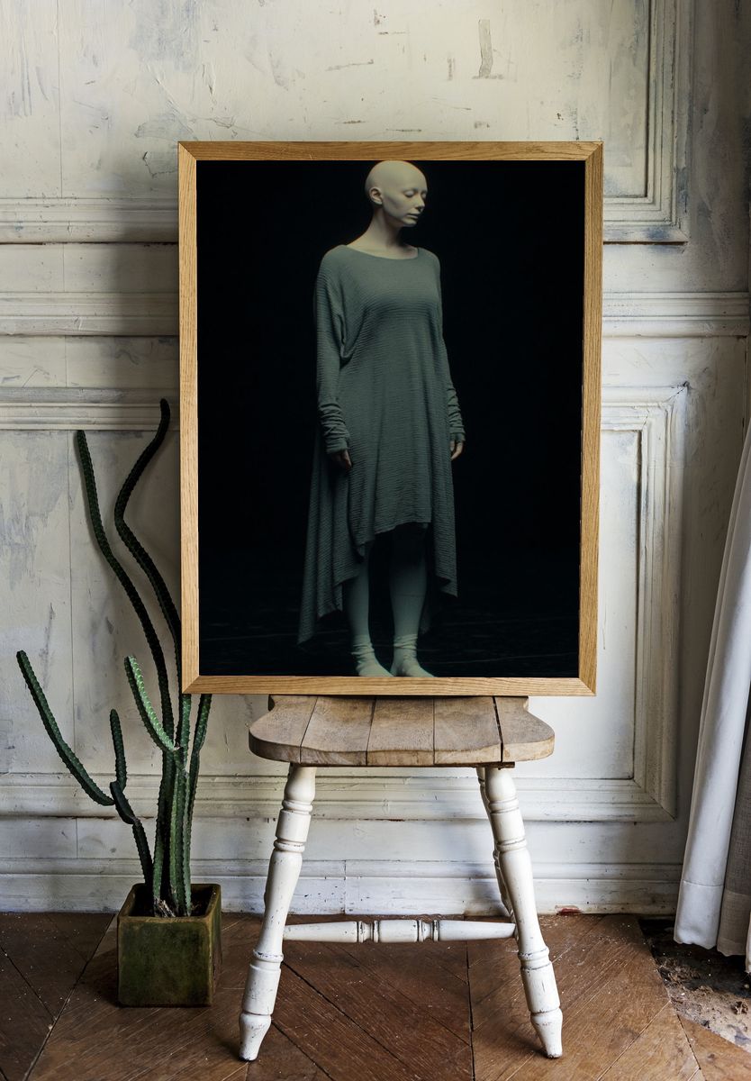 Surreal Bald Figure Photography Poster. — room view 1
