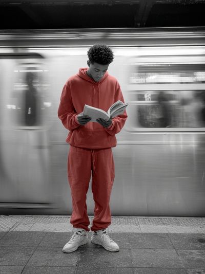 Subway Reader Street Photography Poster. poster print
