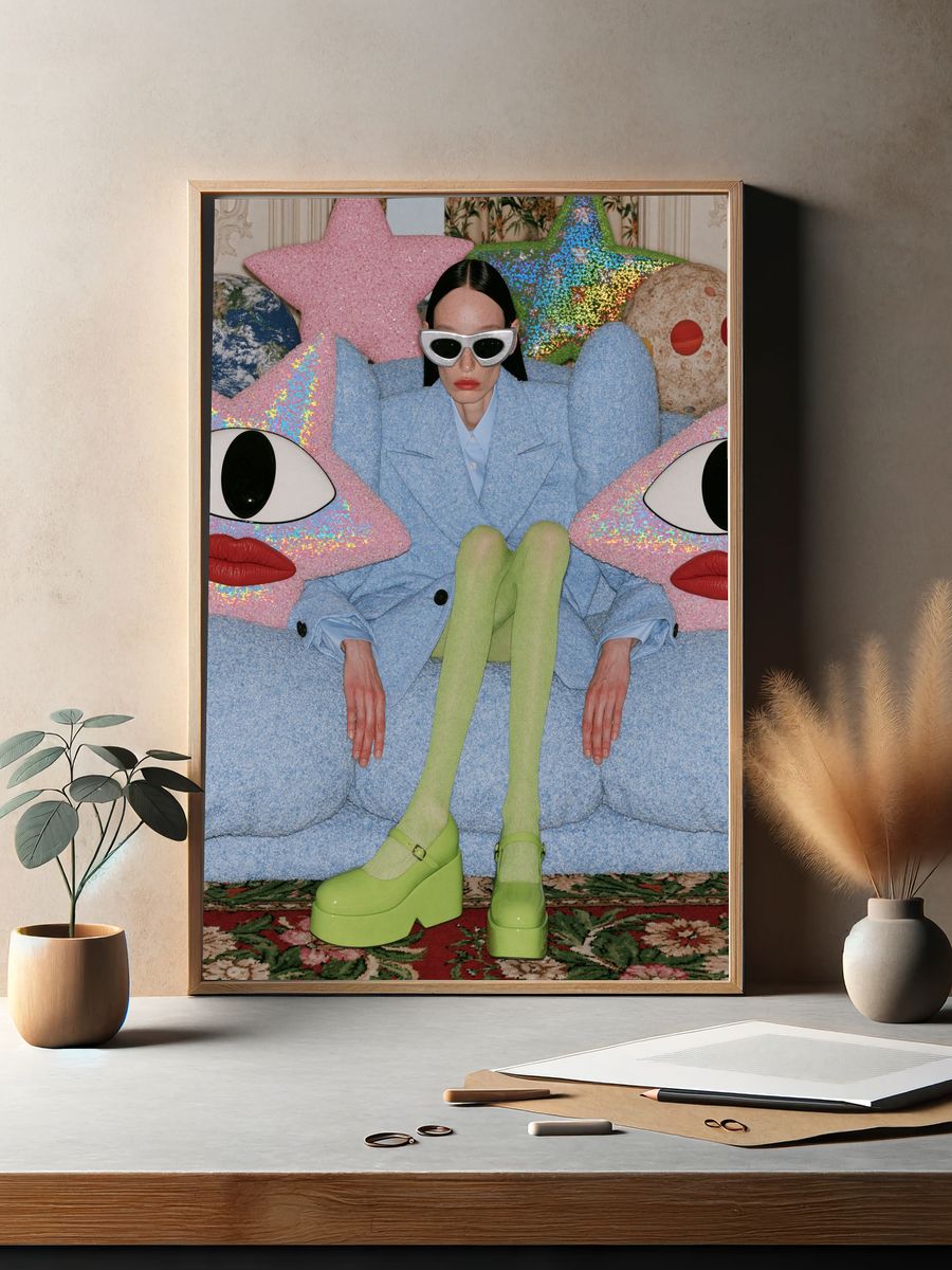 Surreal Fashion Portrait Poster. — room view 2