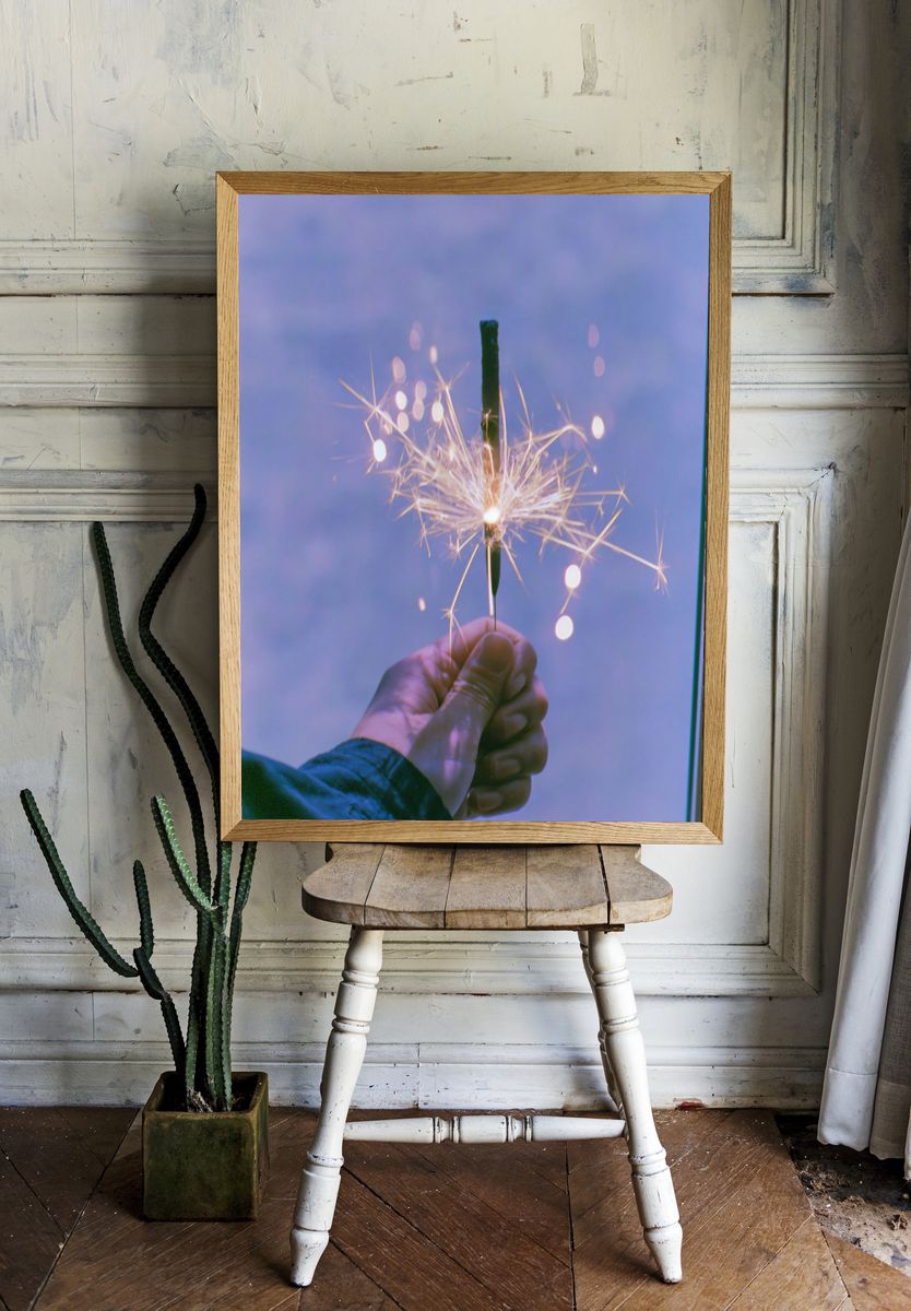 Sparkler Hand Photography Poster. — room view 1
