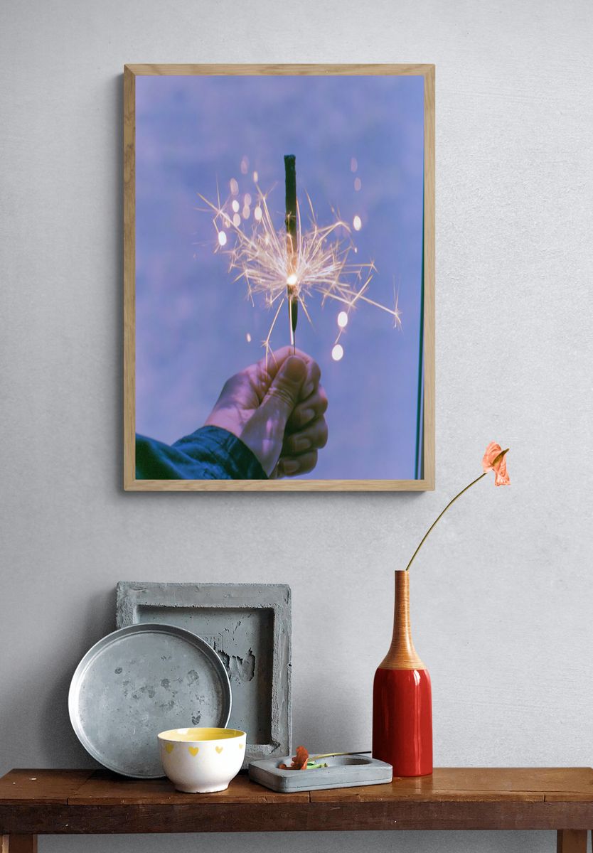 Sparkler Hand Photography Poster. — room view 3
