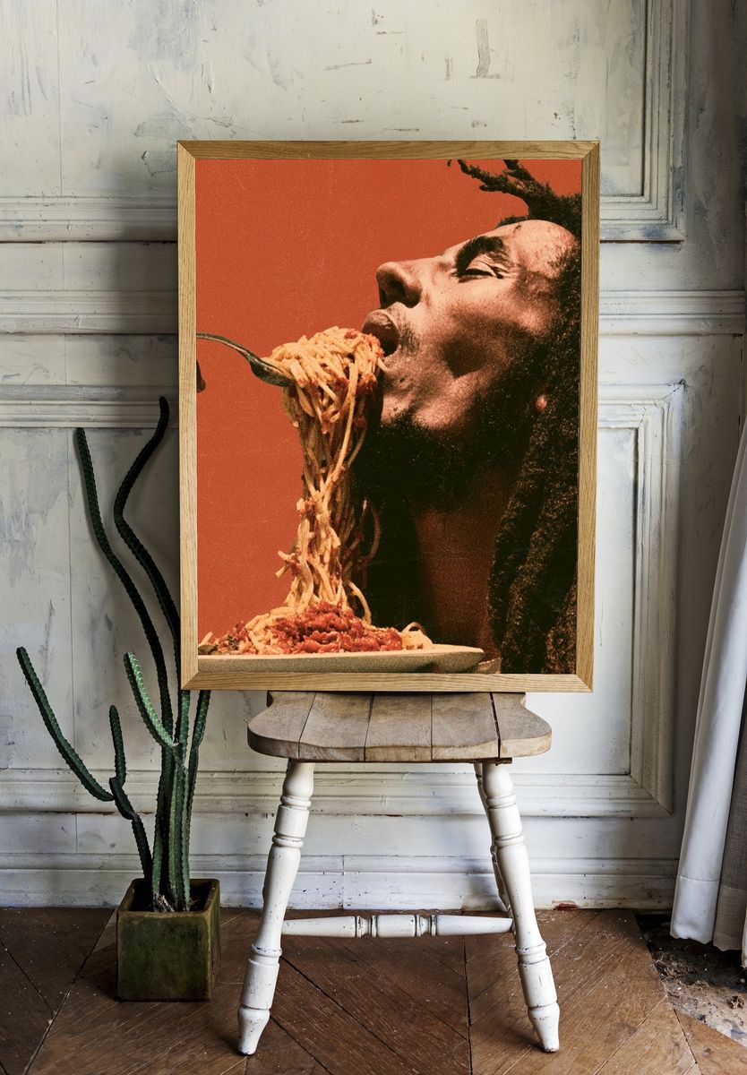 Spaghetti Portrait Photography Poster. — room view 1