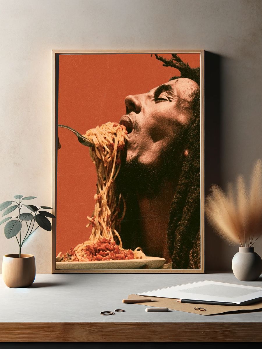 Spaghetti Portrait Photography Poster. — room view 2