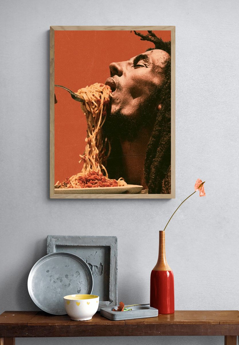 Spaghetti Portrait Photography Poster. — room view 3