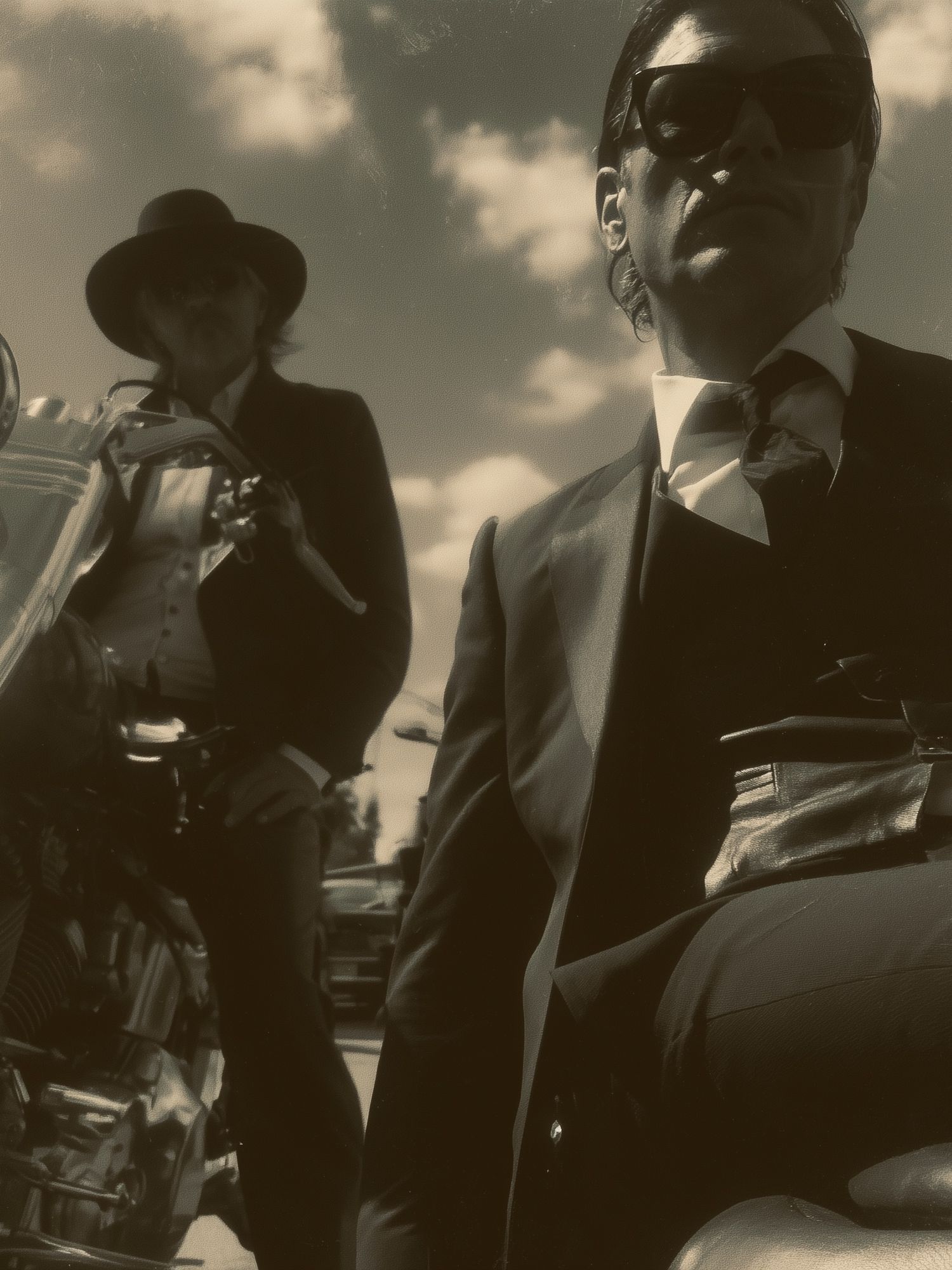 Sepia Motorcycle Duo Photography Poster. poster — photography art