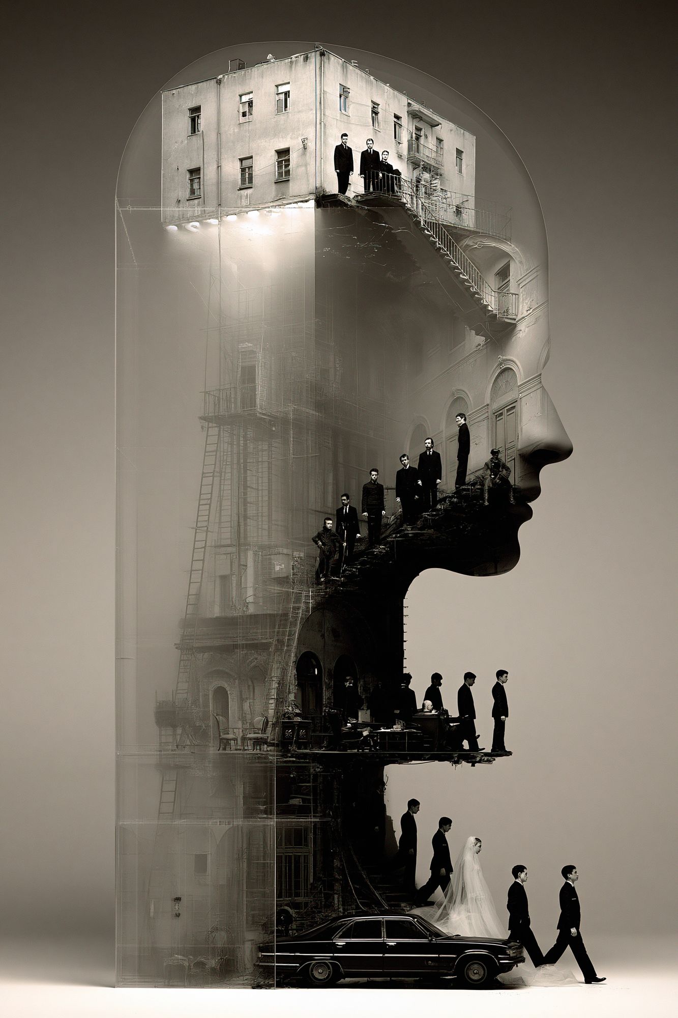Surreal City Profile Photography Poster. poster — photography art