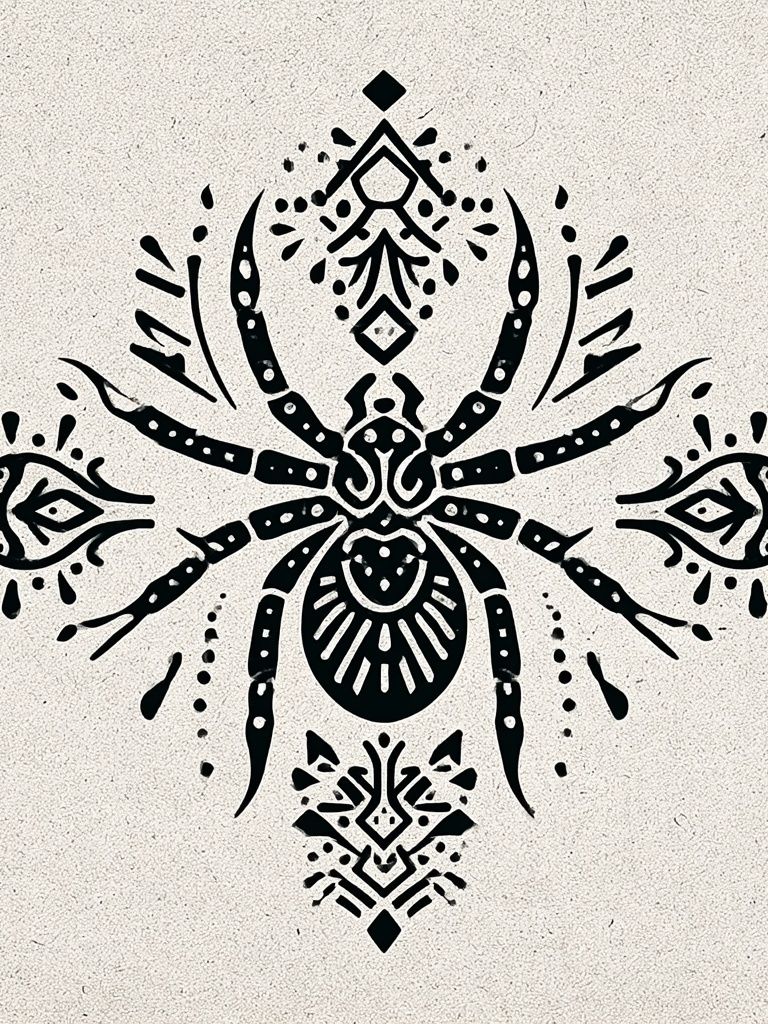 Ornamental Spider Illustration Poster. poster detail