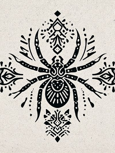 Ornamental Spider Illustration Poster.