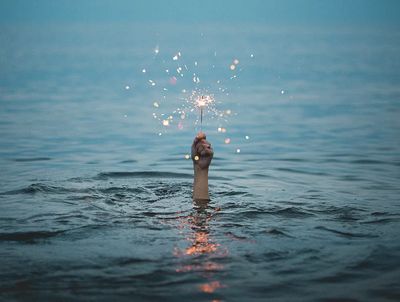 Sparkler in Water — Photography Print. poster print