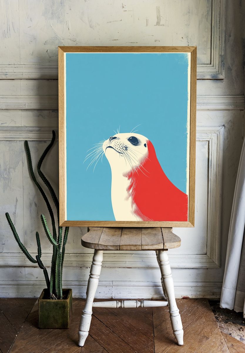 Seal Portrait — Illustration Print room preview
