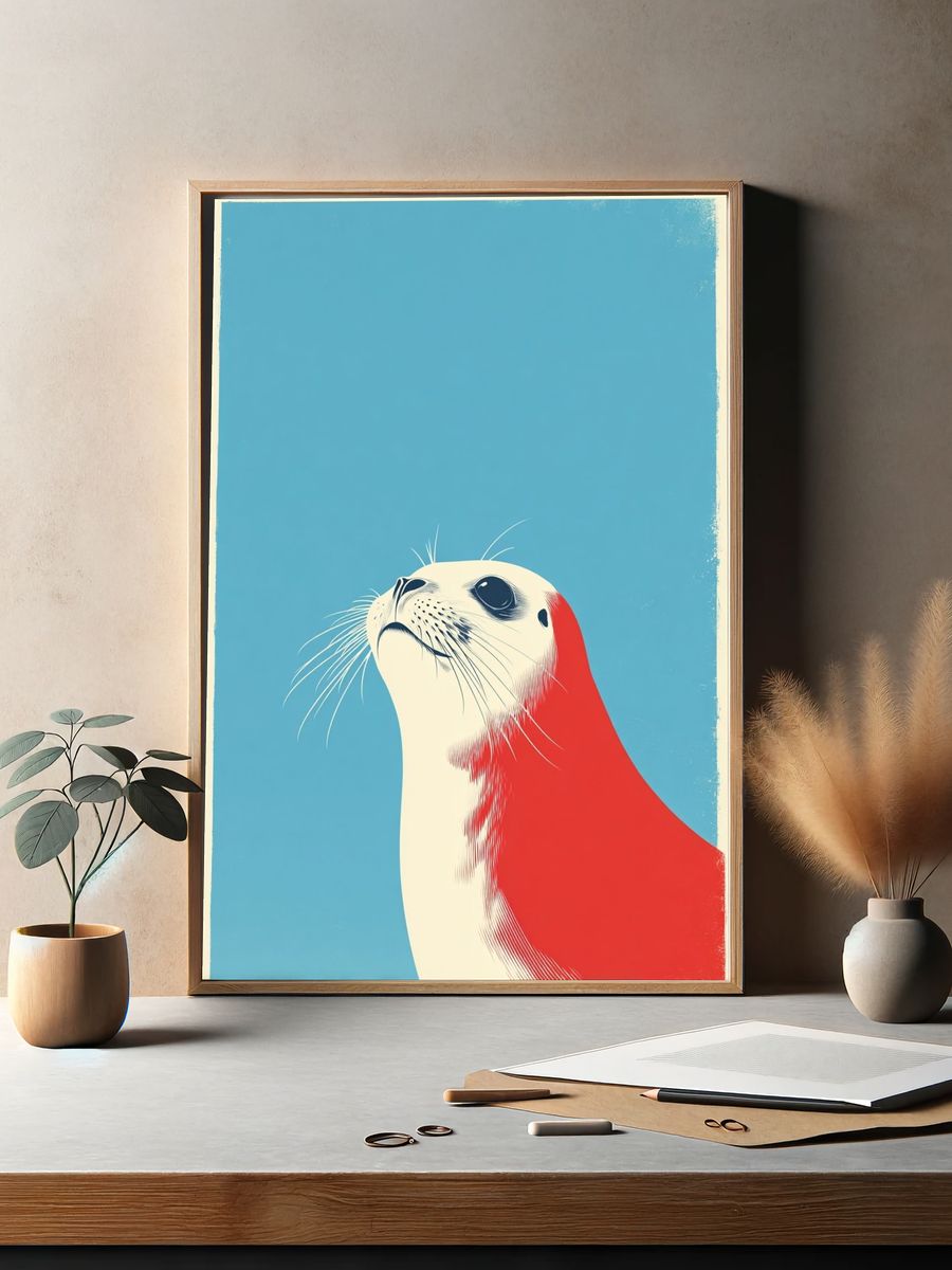 Seal Portrait — Illustration Print. — room view 2