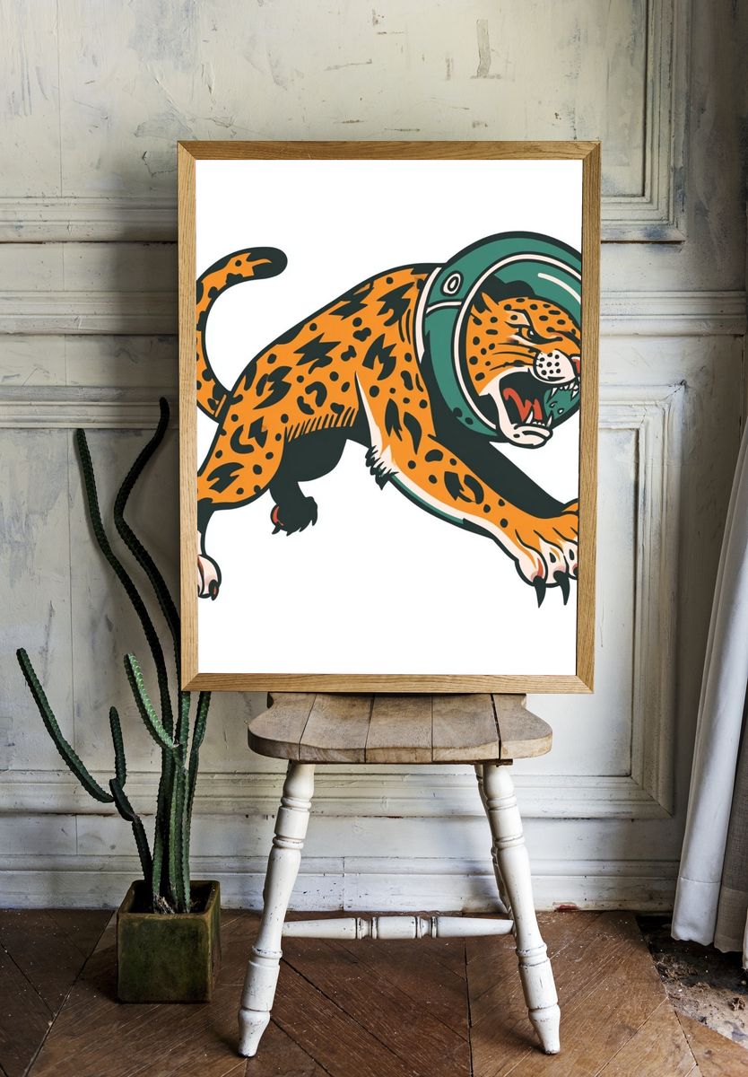 Space Leopard — Illustration Print. — room view 1