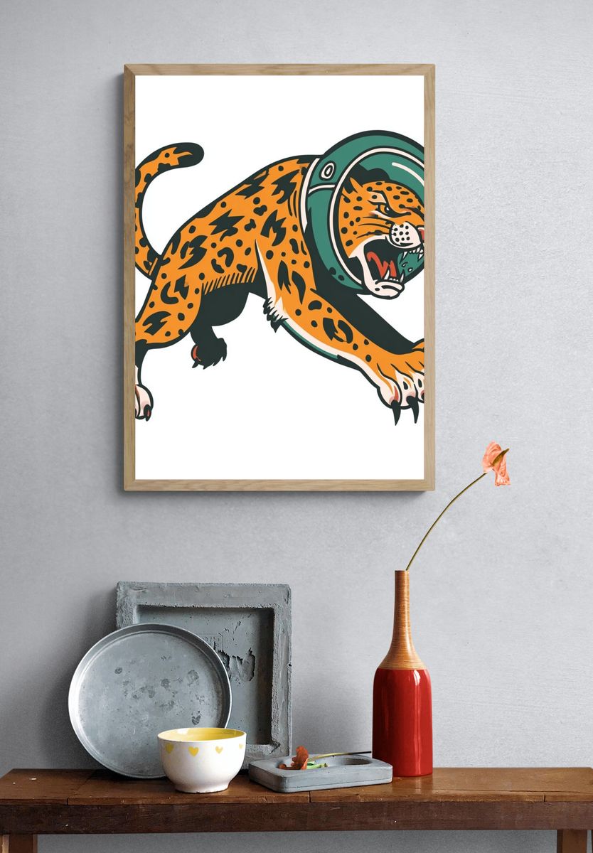 Space Leopard — Illustration Print. — room view 3