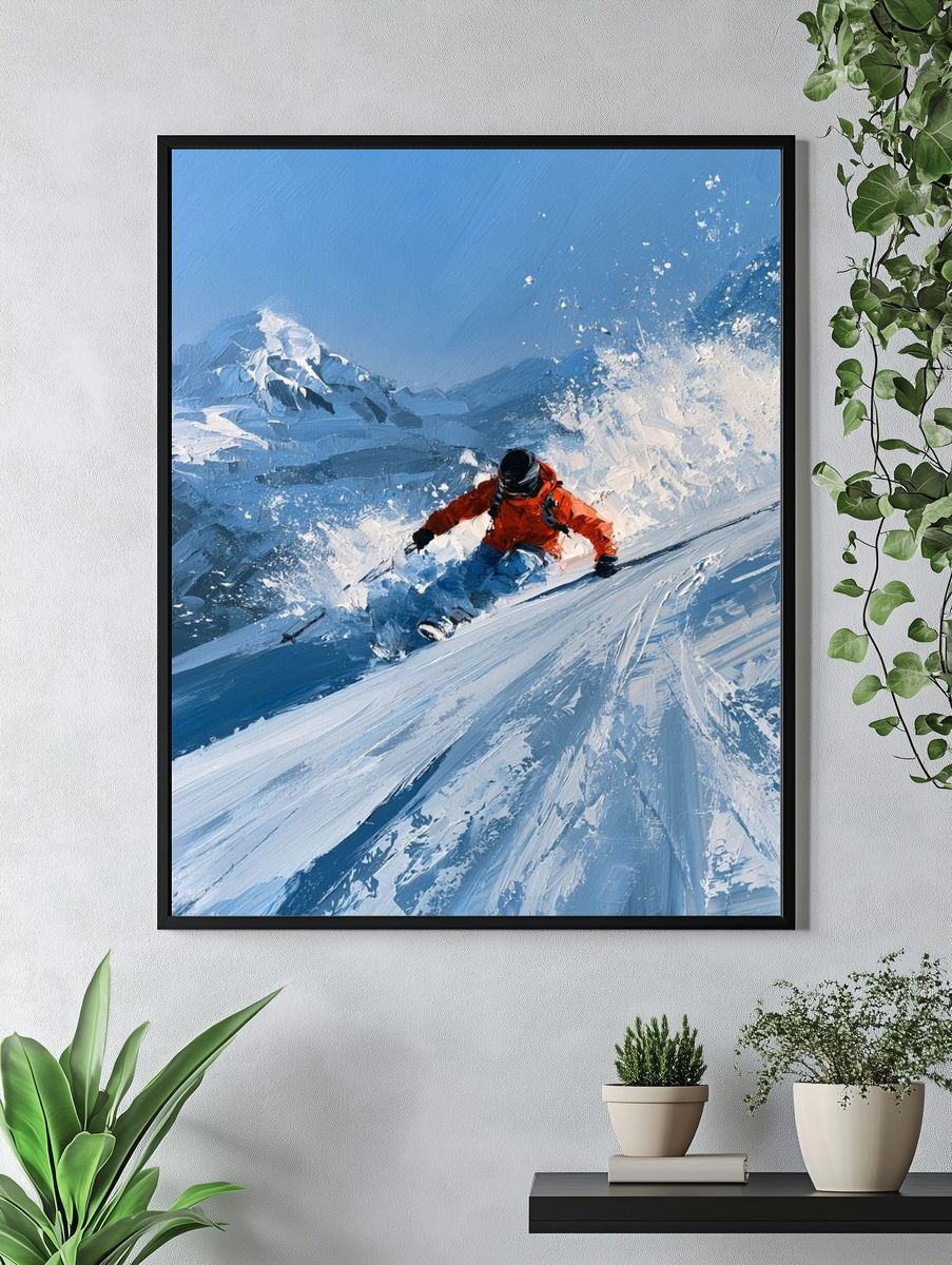 Alpine Skier Action Poster. — room view 4