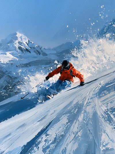 Alpine Skier Action Poster. poster