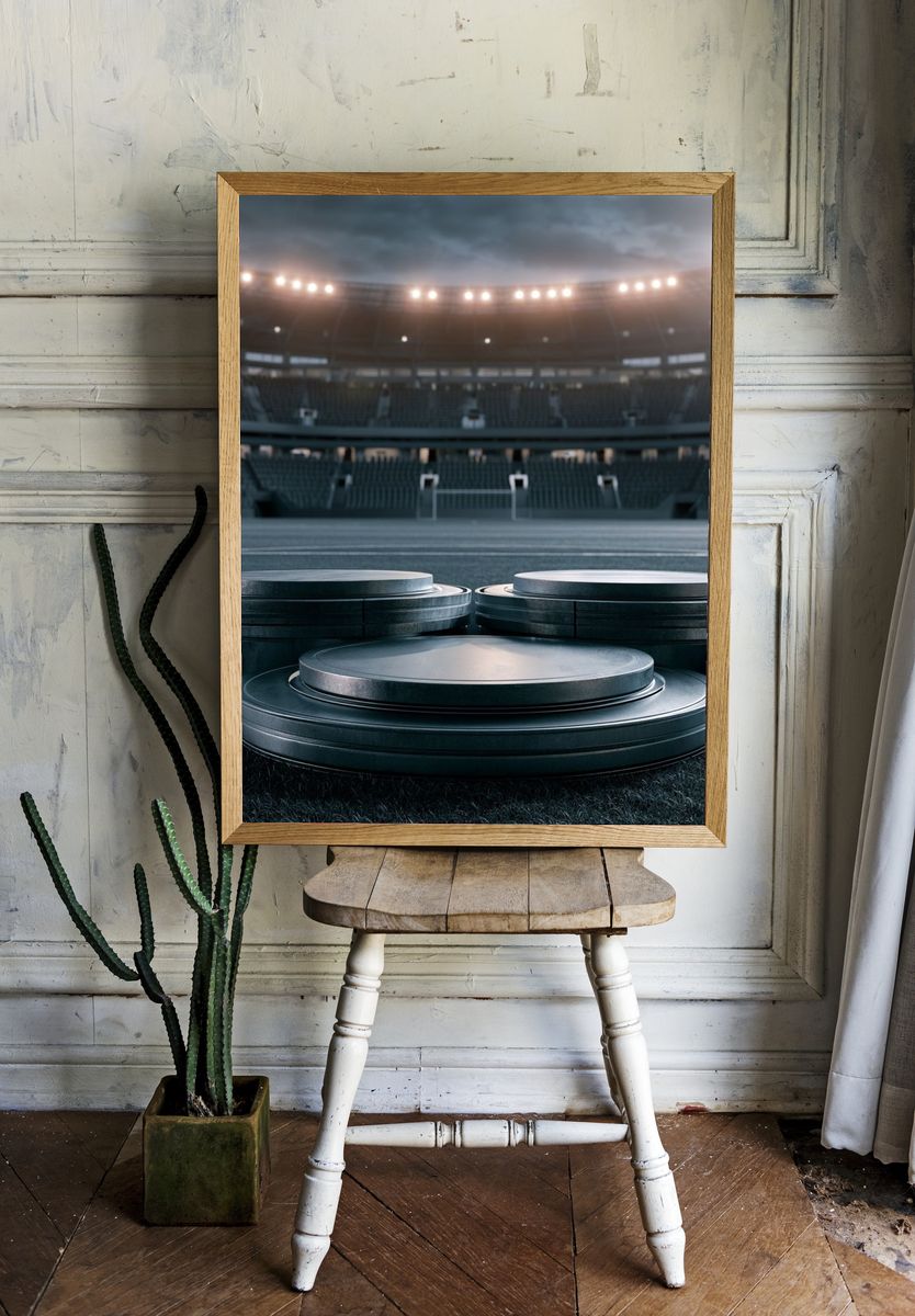 Empty Stadium Podiums Photography Poster. room preview