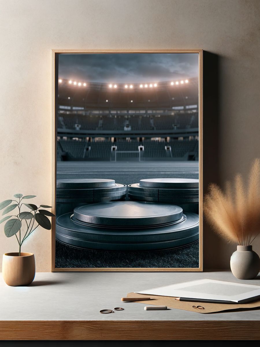 Empty Stadium Podiums Photography Poster. — room view 2