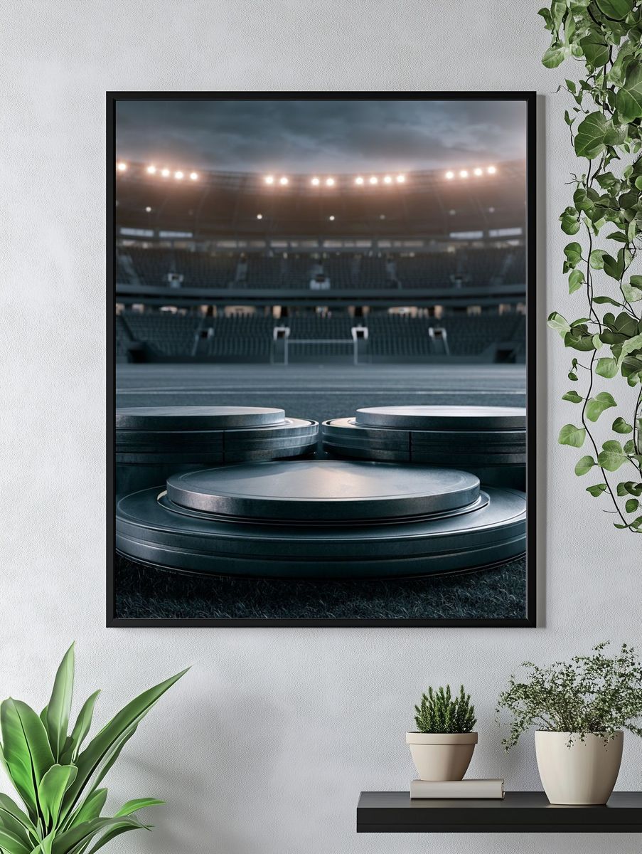 Empty Stadium Podiums Photography Poster. — room view 4