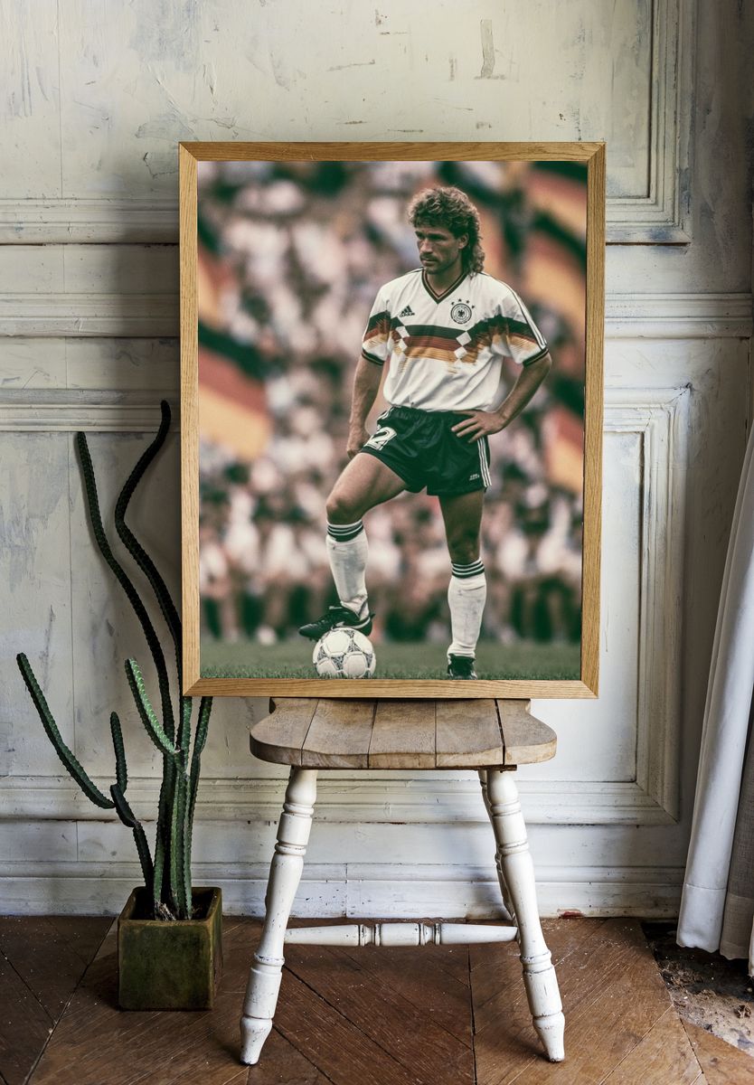 Vintage Soccer Player Photography Poster. — room view 1