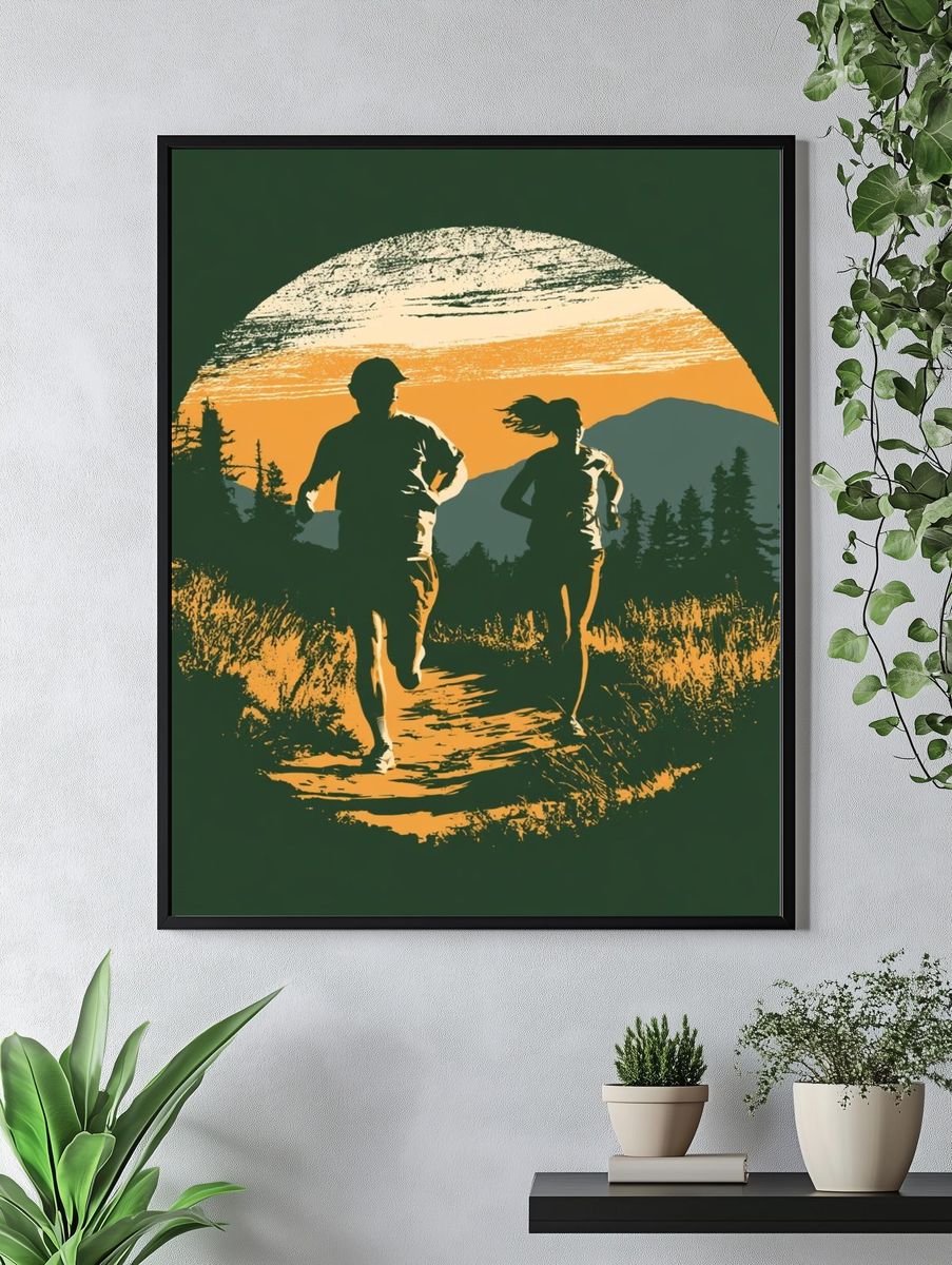 Trail Runners Sunset Poster. — room view 4