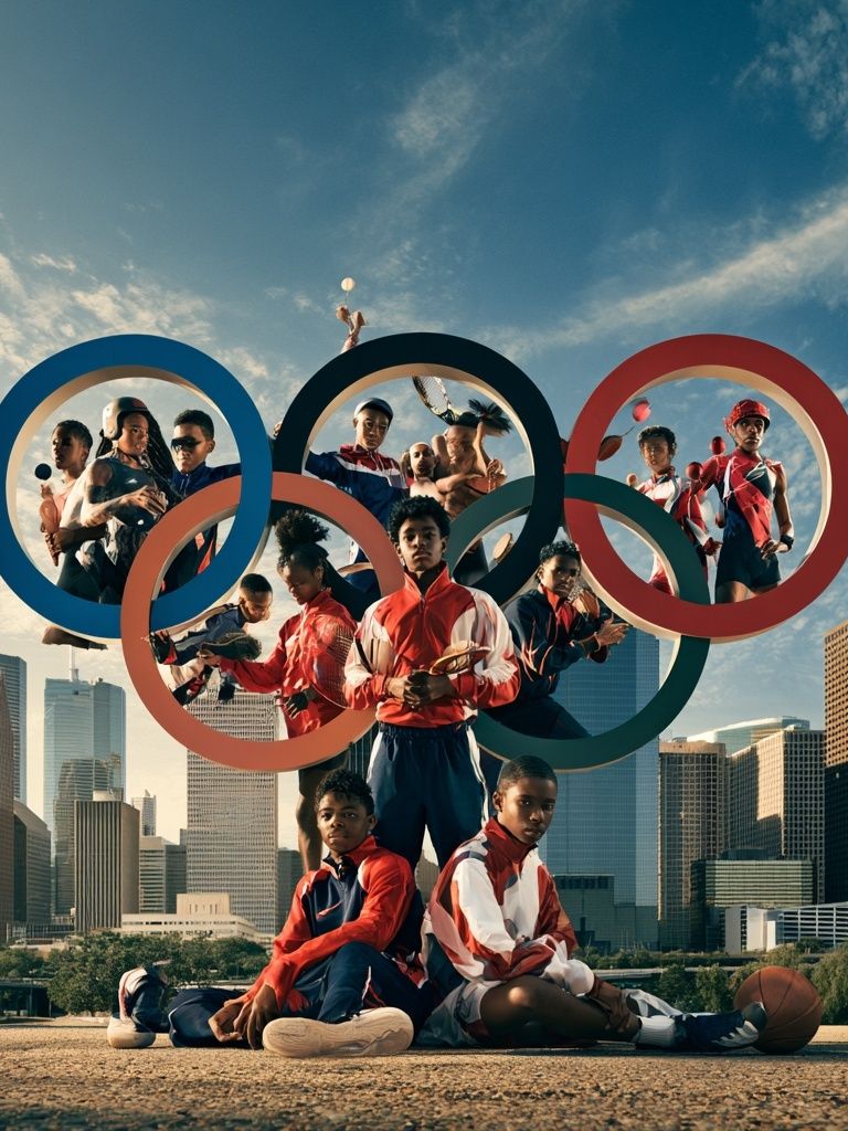 Olympic Athletes Cityscape Poster. poster — sport art