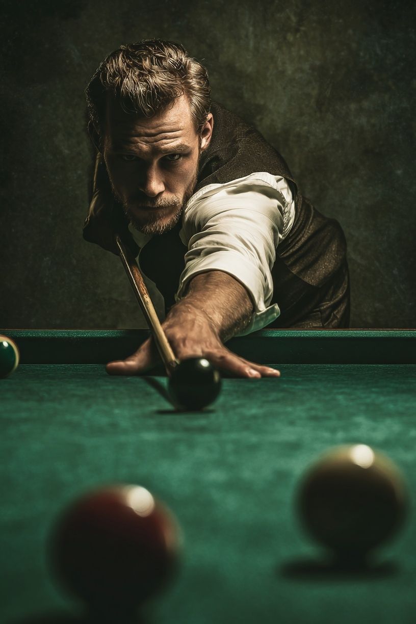 Billiards Player Portrait Poster. poster — sport art