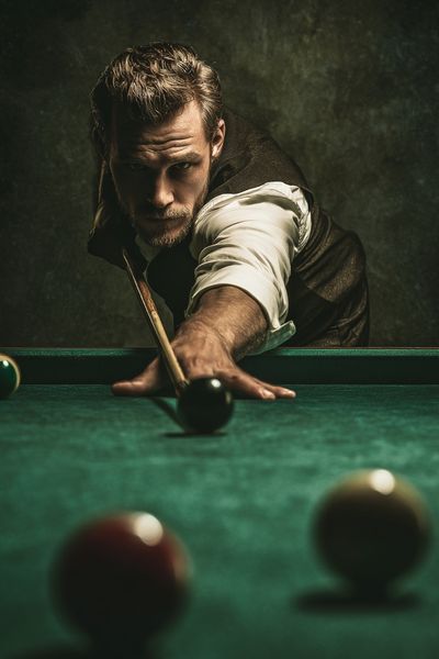 Billiards Player Portrait Poster.