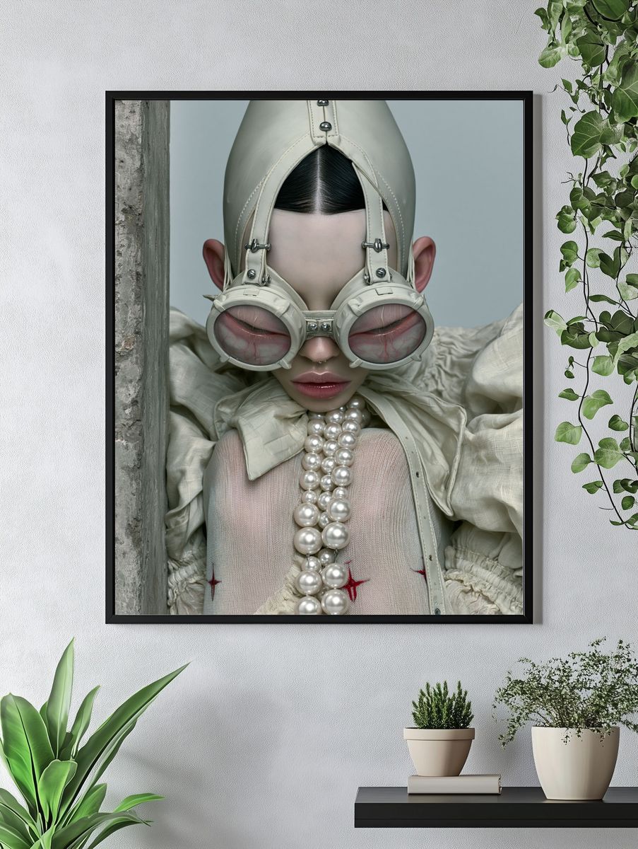Surreal Pearl Portrait Print. — room view 4