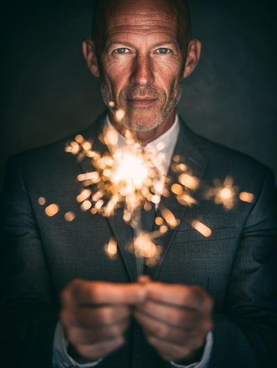 Sparkler Portrait Photography Poster. poster print