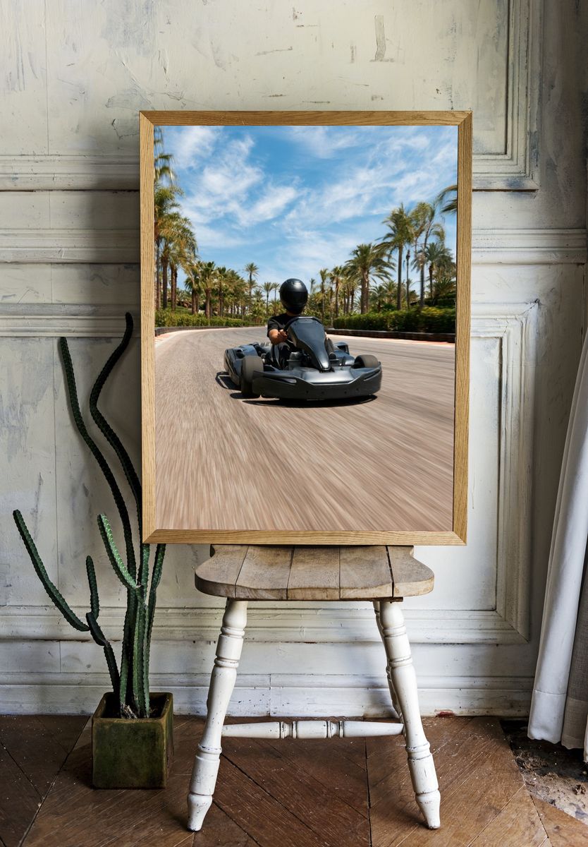 Go-Kart Racing Photography Poster. — room view 1