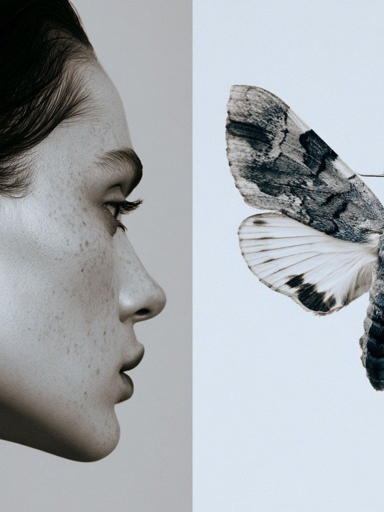 Surreal Portrait Moth Print. poster detail