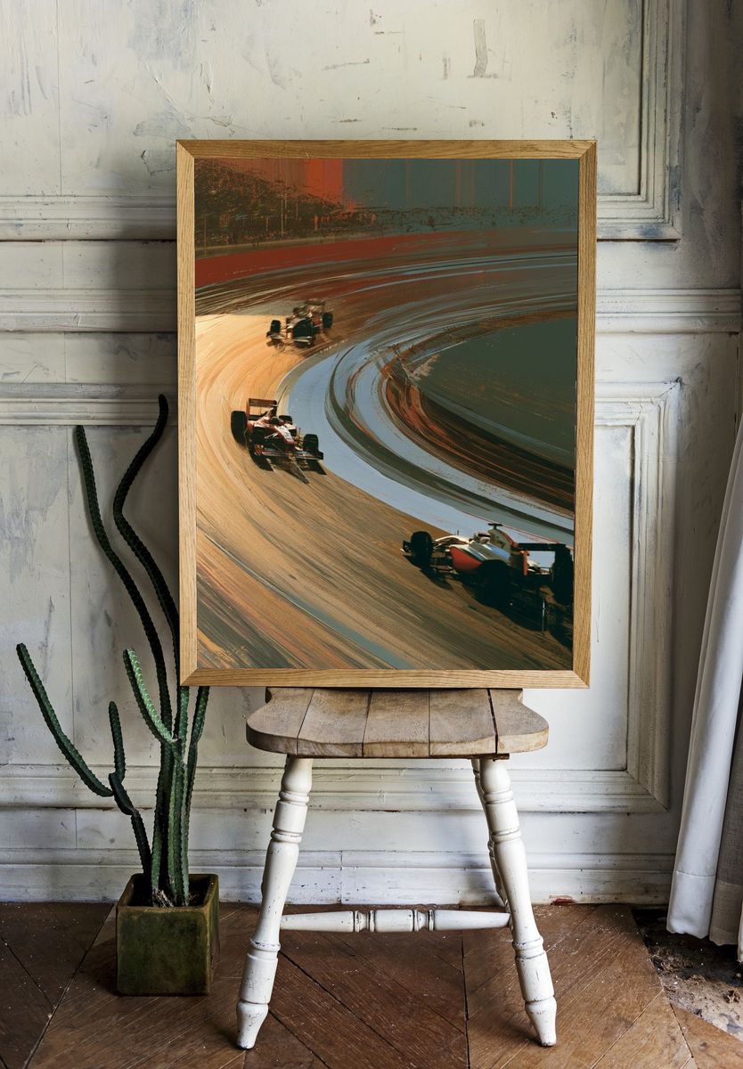Formula Racing Curve Poster. — room view 1