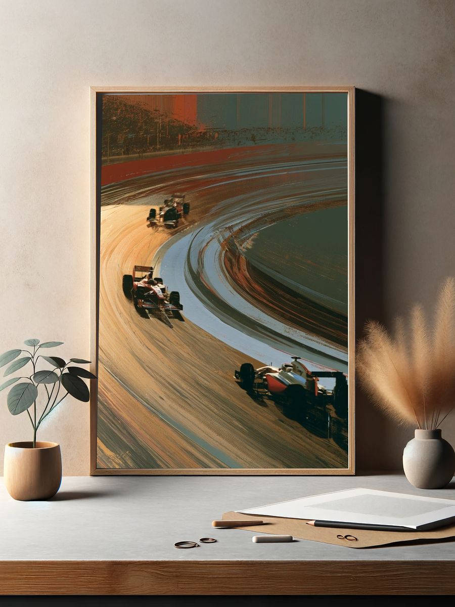 Formula Racing Curve Poster. — room view 2