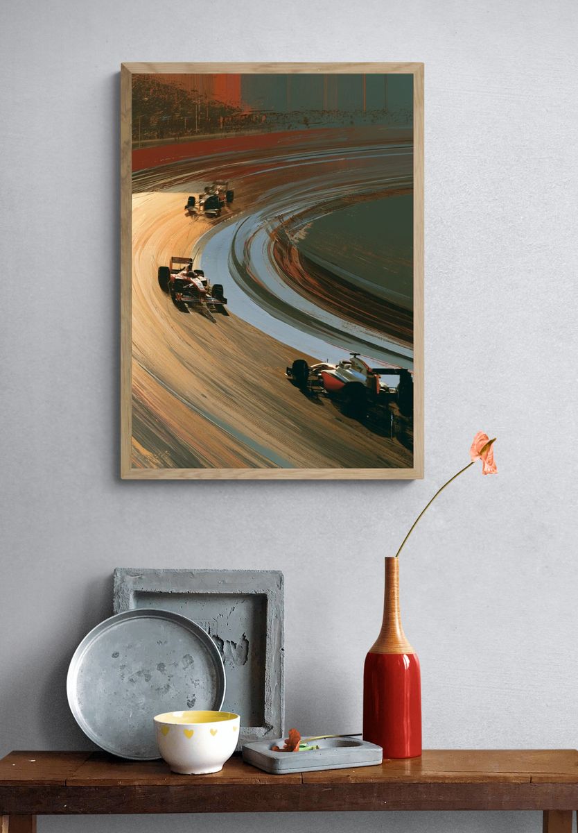 Formula Racing Curve Poster. — room view 3