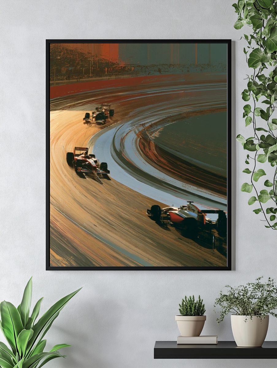Formula Racing Curve Poster. — room view 4
