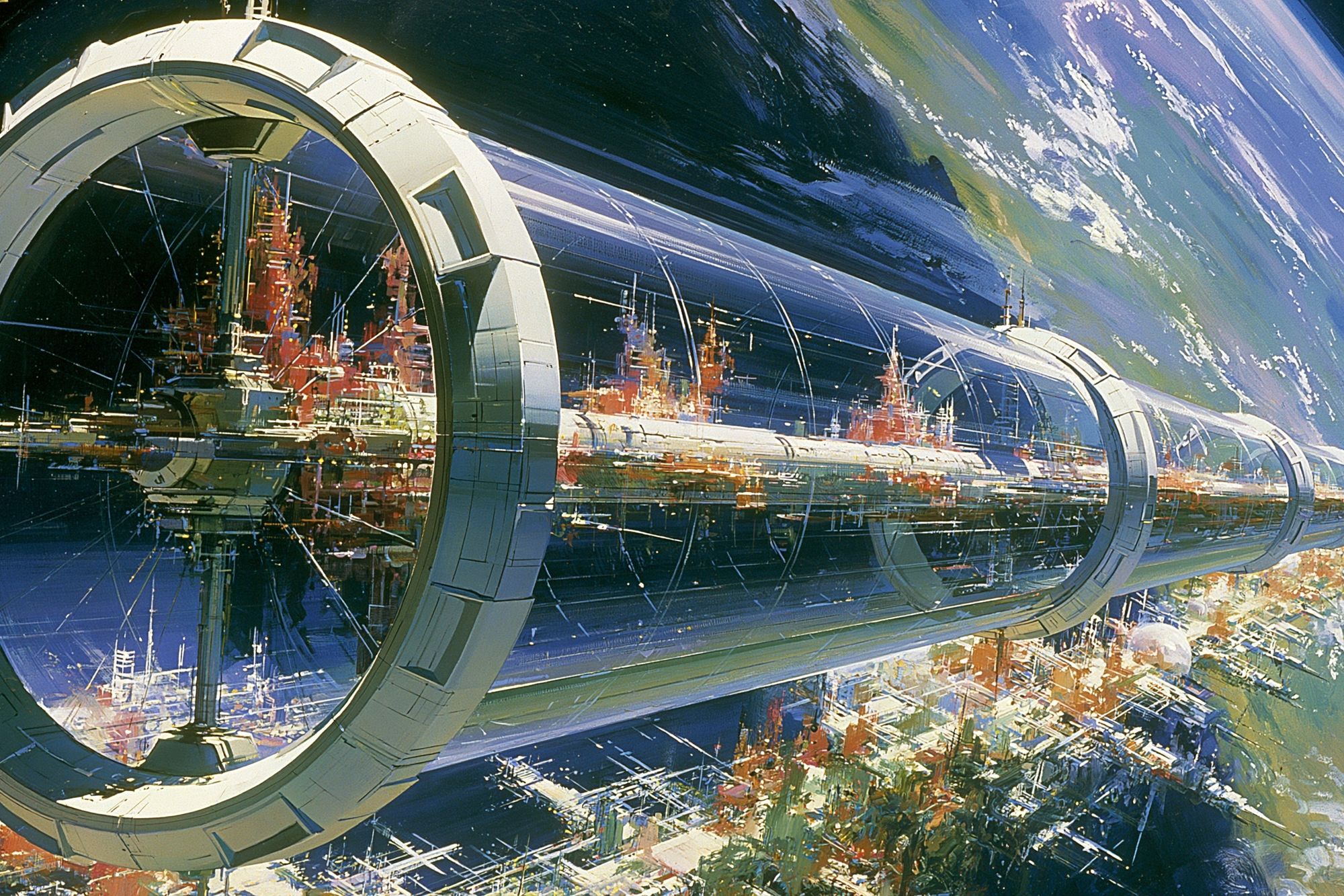 Orbital Space Station Sci-Fi Poster. poster detail